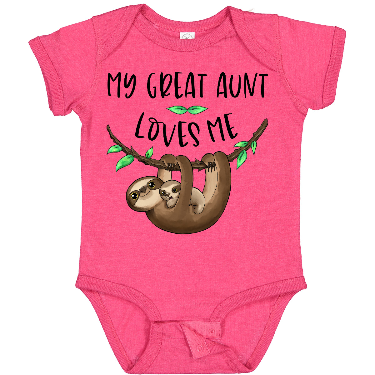 Inktastic My Great Aunt Loves Me Lindo Perezoso y Bebé Bebé Body Familia Perezosos - Imagen 19 de 20