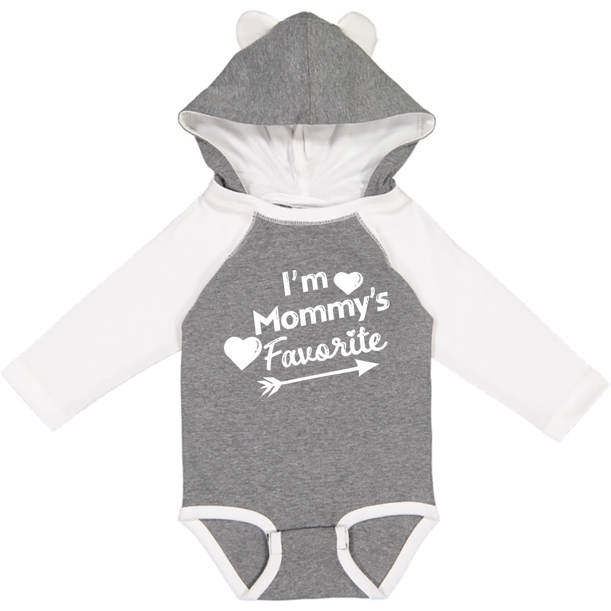 Inktastic I'm Mommy's Favorite With Arrow And Hearts Long Sleeve Creeper Mothers - Picture 4 of 7