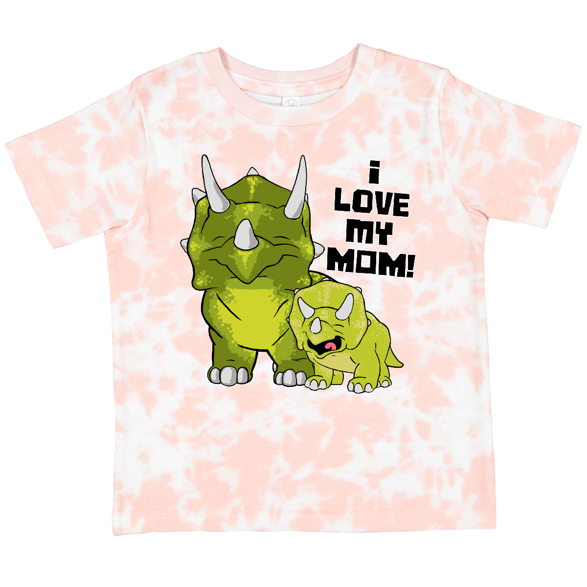 Inktastic I Love My Mom With Baby And Mommy Triceratops Kleinkind T-Shirt Mütter - Bild 8 von 8