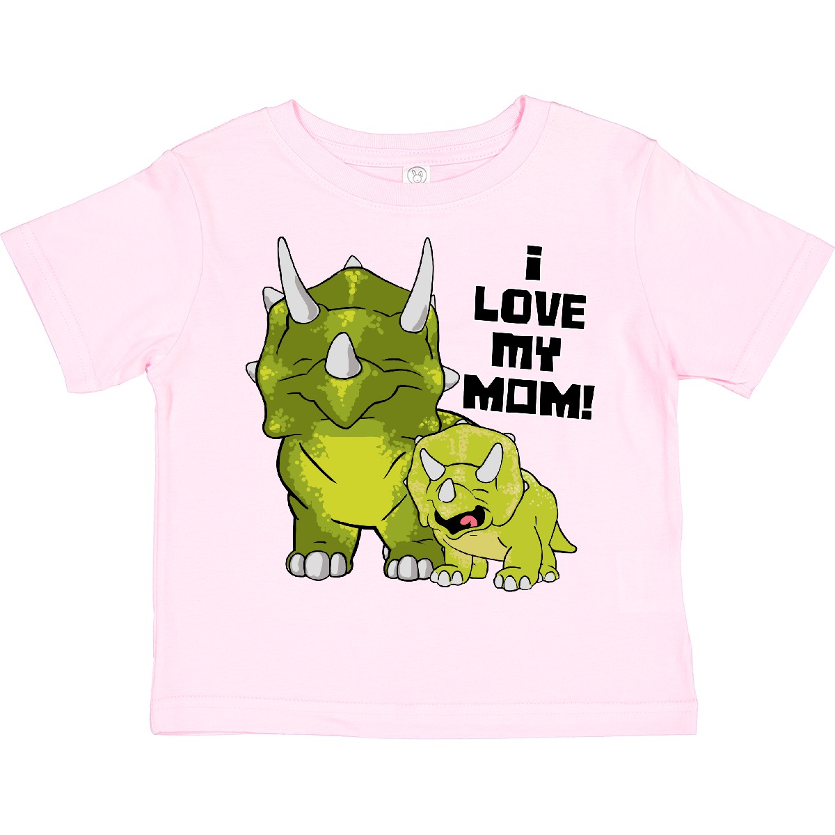 Inktastic I Love My Mom With Baby And Mommy Triceratops Kleinkind T-Shirt Mütter - Bild 7 von 8