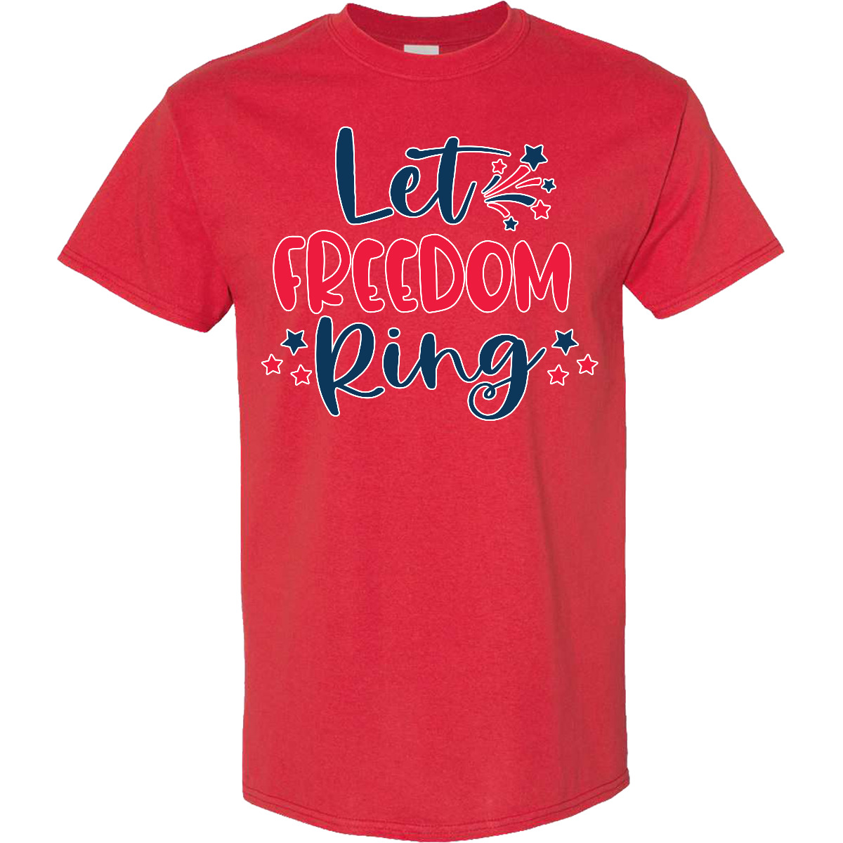 Inktastic 4th Of July Let Freedom Ring With Stars T-Shirt Star Red White Blue