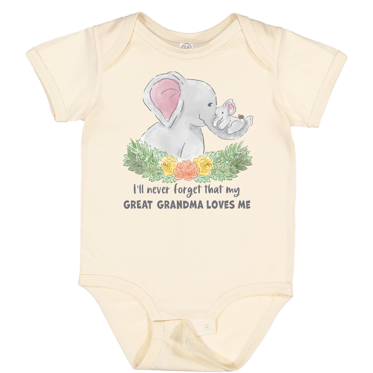 Inktastic I'll Never Forget That My Great Grandma Loves Me Baby Body Tiere - Bild 3 von 5