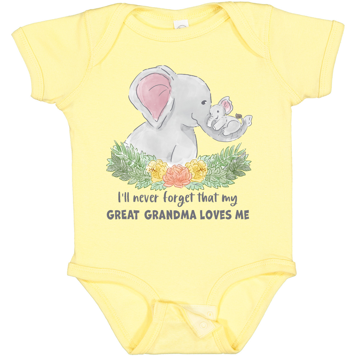 Inktastic I'll Never Forget That My Great Grandma Loves Me Baby Body Tiere - Bild 2 von 5