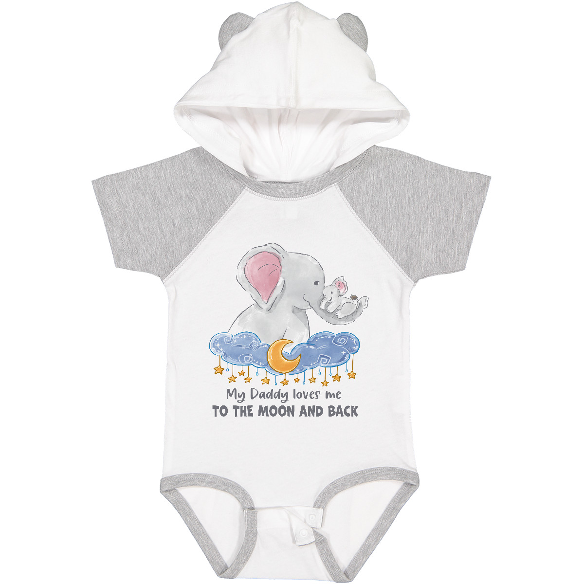 Inktastic My Daddy Loves Me To The Moon And Back Elephant Family Baby Bodysuit - Picture 5 of 5