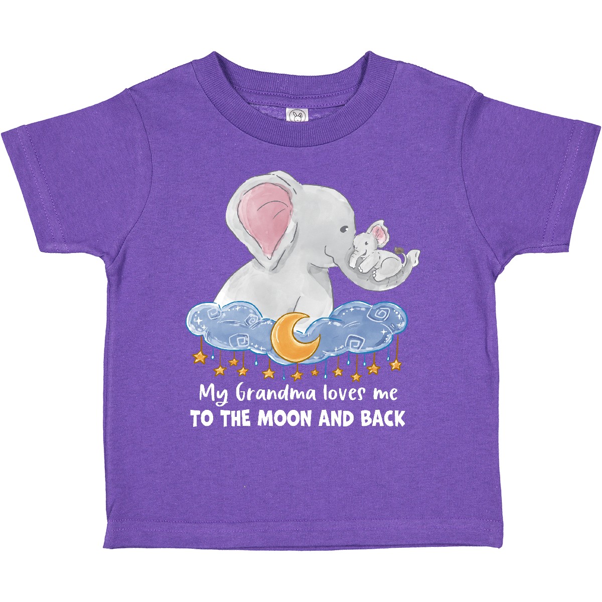 Inktastic My Grandma Loves Me To The Moon And Back Elephant Toddler T-Shirt Zoo - Picture 8 of 11