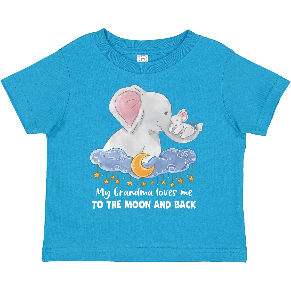 Inktastic My Grandma Loves Me To The Moon And Back Elephant Toddler T-Shirt Zoo - Picture 10 of 11