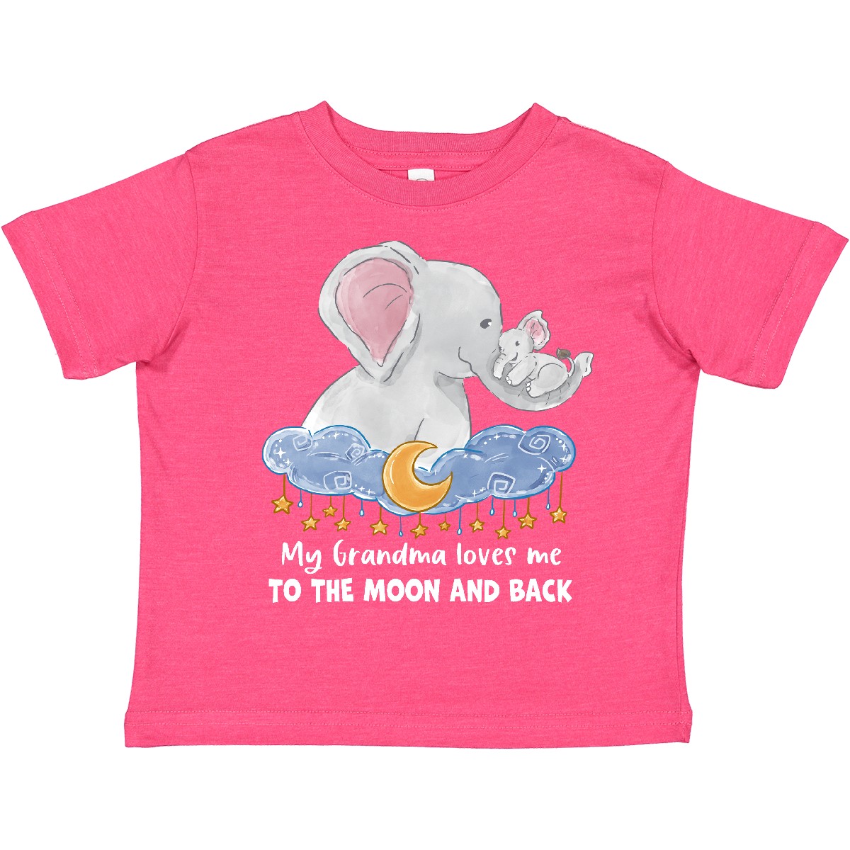 Inktastic My Grandma Loves Me To The Moon And Back Elephant Toddler T-Shirt Zoo - Picture 11 of 11
