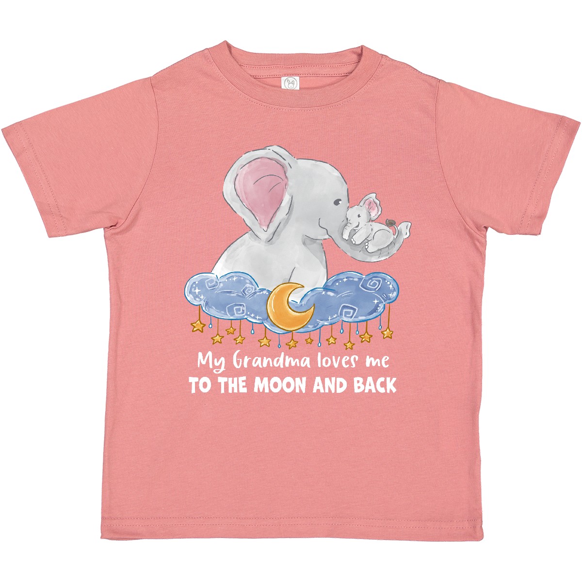 Inktastic My Grandma Loves Me To The Moon And Back Elephant Toddler T-Shirt Zoo - Picture 7 of 11