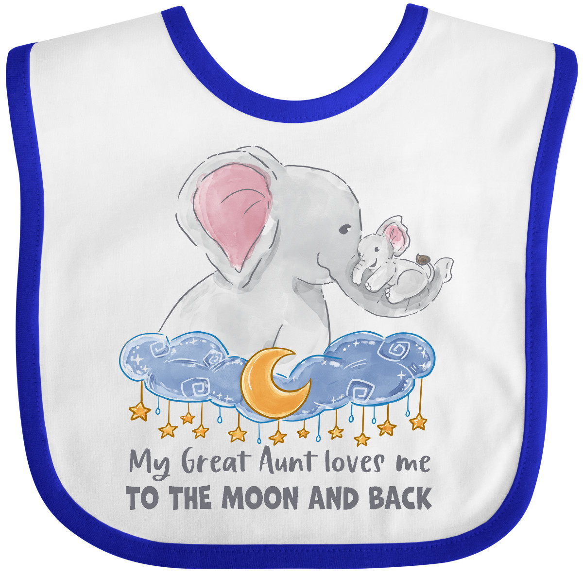 Inktastic Meine Großtante liebt mich bis zum Mond und zurück Baby Lätzchen Tiere Elefant - Bild 18 von 18
