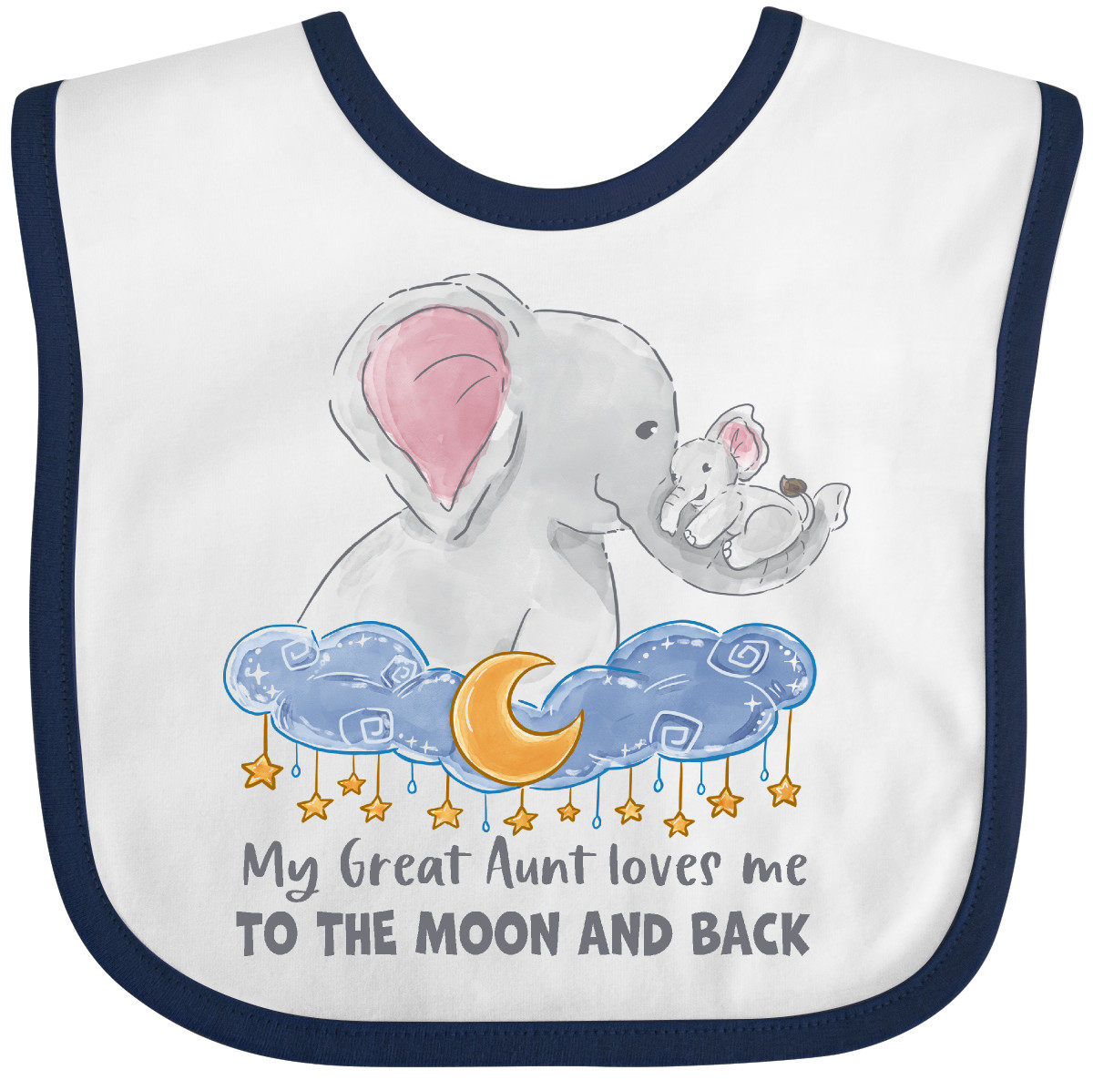 Inktastic Meine Großtante liebt mich bis zum Mond und zurück Baby Lätzchen Tiere Elefant - Bild 15 von 18