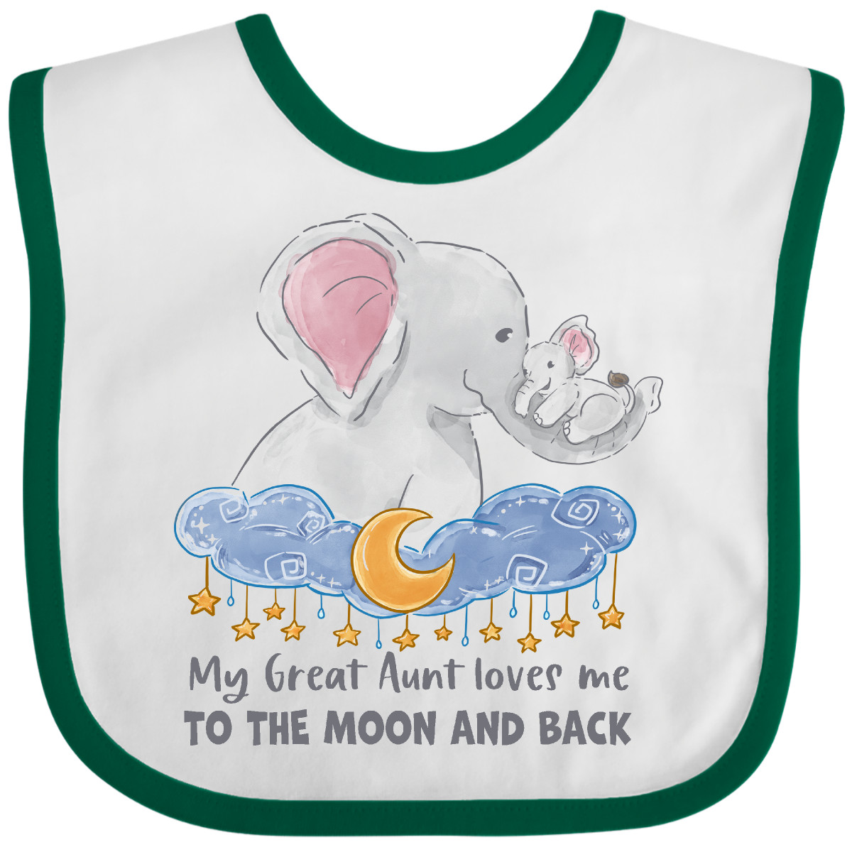 Inktastic Meine Großtante liebt mich bis zum Mond und zurück Baby Lätzchen Tiere Elefant - Bild 14 von 18