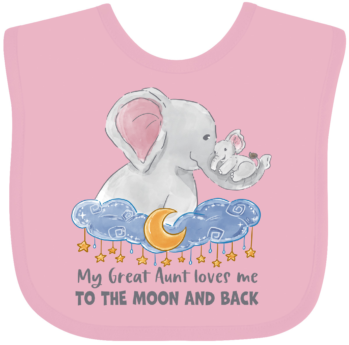 Inktastic Meine Großtante liebt mich bis zum Mond und zurück Baby Lätzchen Tiere Elefant - Bild 8 von 18