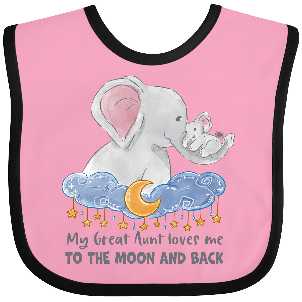 Inktastic Meine Großtante liebt mich bis zum Mond und zurück Baby Lätzchen Tiere Elefant - Bild 9 von 18