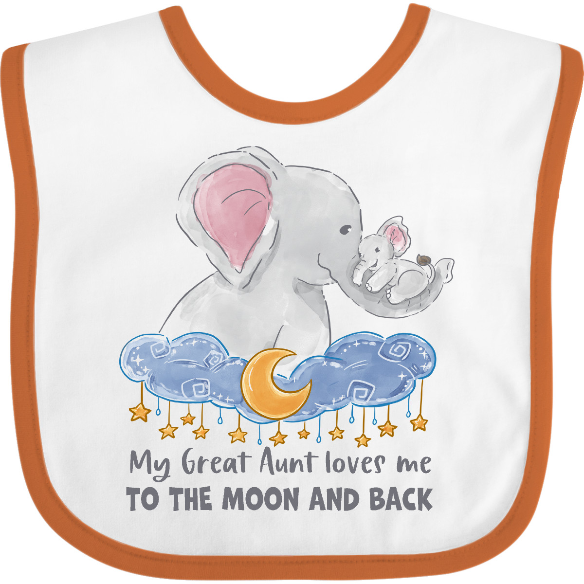 Inktastic Meine Großtante liebt mich bis zum Mond und zurück Baby Lätzchen Tiere Elefant - Bild 16 von 18