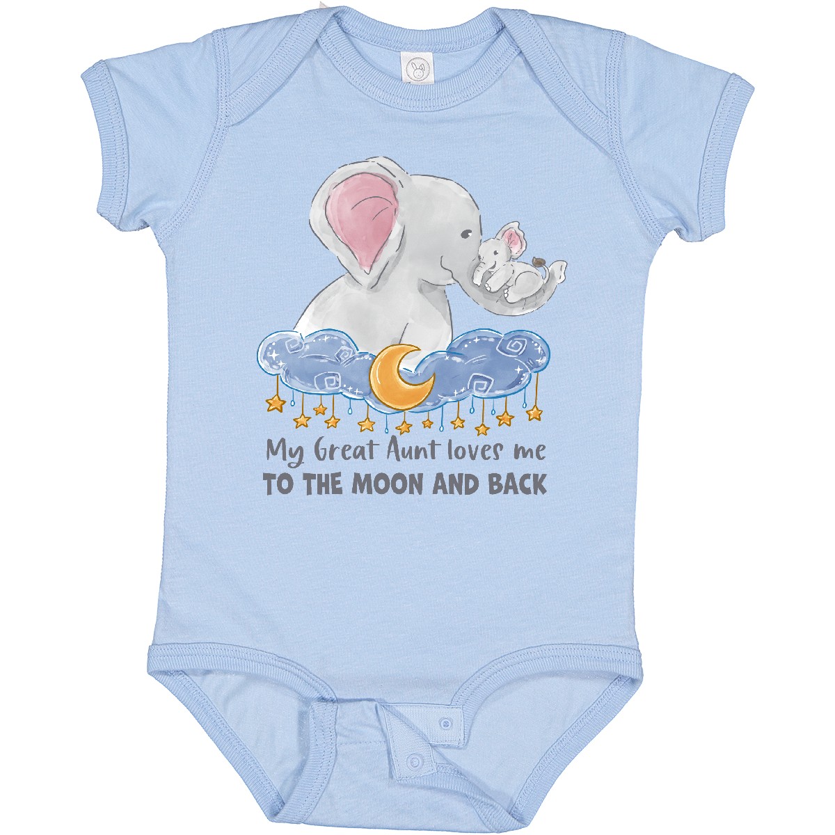 Inktastic My Great Aunt Loves Me To The Moon And Back Baby Bodysuit Animals Zoo - Picture 3 of 16
