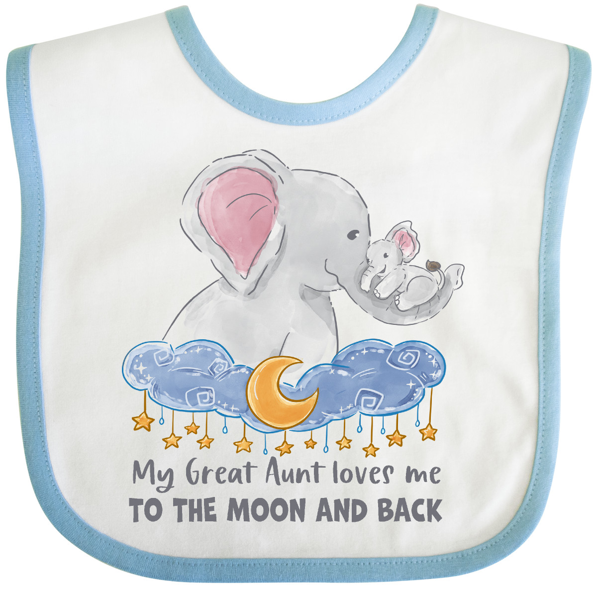 Inktastic Meine Großtante liebt mich bis zum Mond und zurück Baby Lätzchen Tiere Elefant - Bild 13 von 18