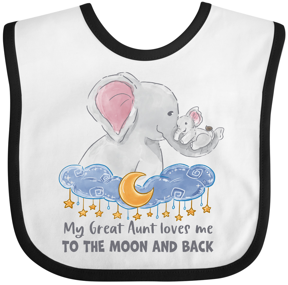 Inktastic Meine Großtante liebt mich bis zum Mond und zurück Baby Lätzchen Tiere Elefant - Bild 12 von 18