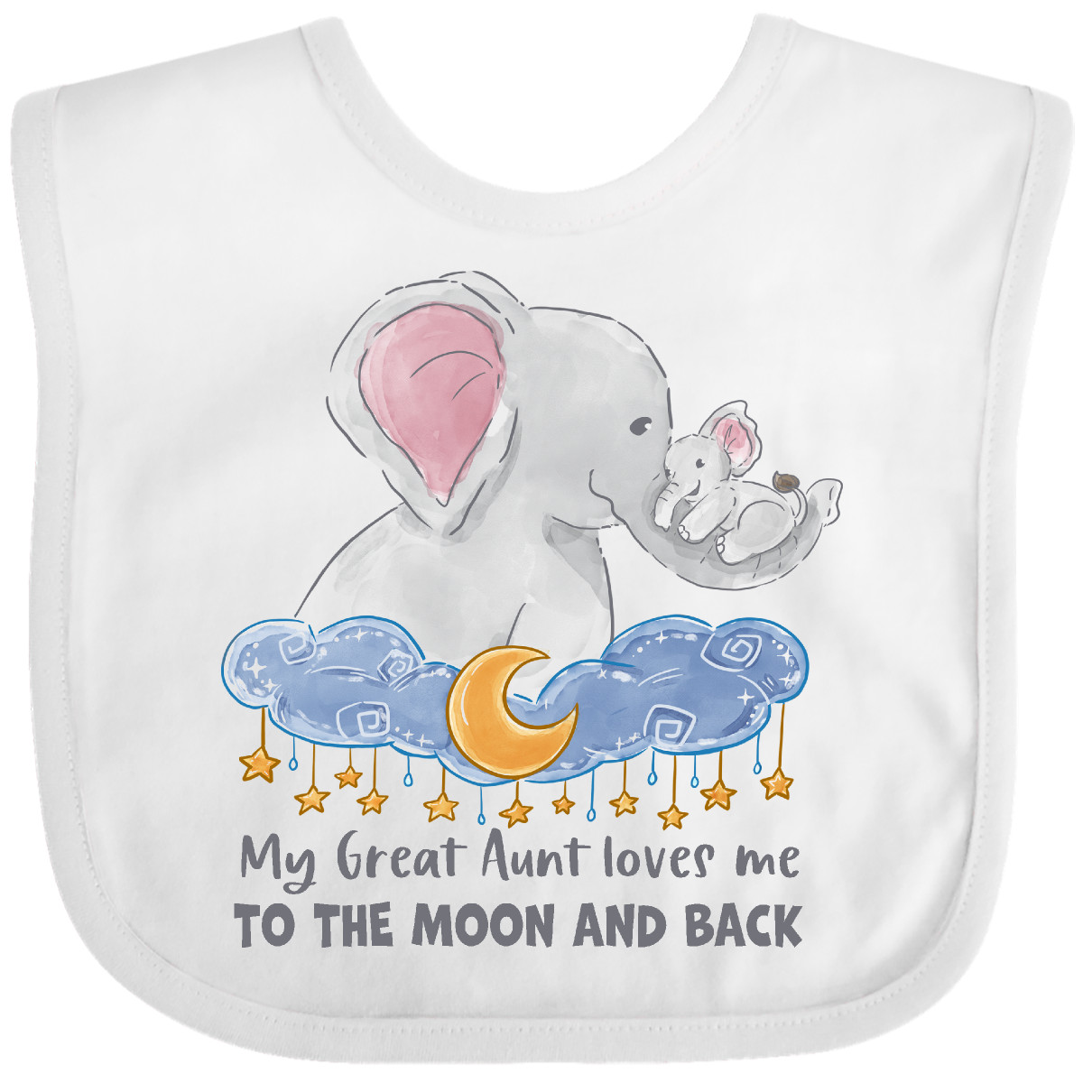 Inktastic Meine Großtante liebt mich bis zum Mond und zurück Baby Lätzchen Tiere Elefant - Bild 11 von 18