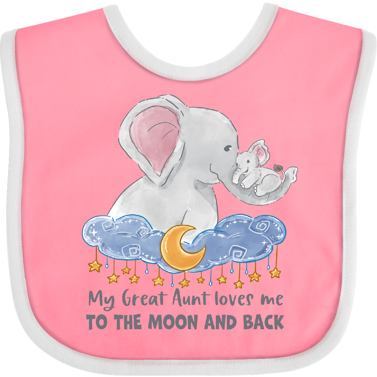 Inktastic Meine Großtante liebt mich bis zum Mond und zurück Baby Lätzchen Tiere Elefant - Bild 10 von 18