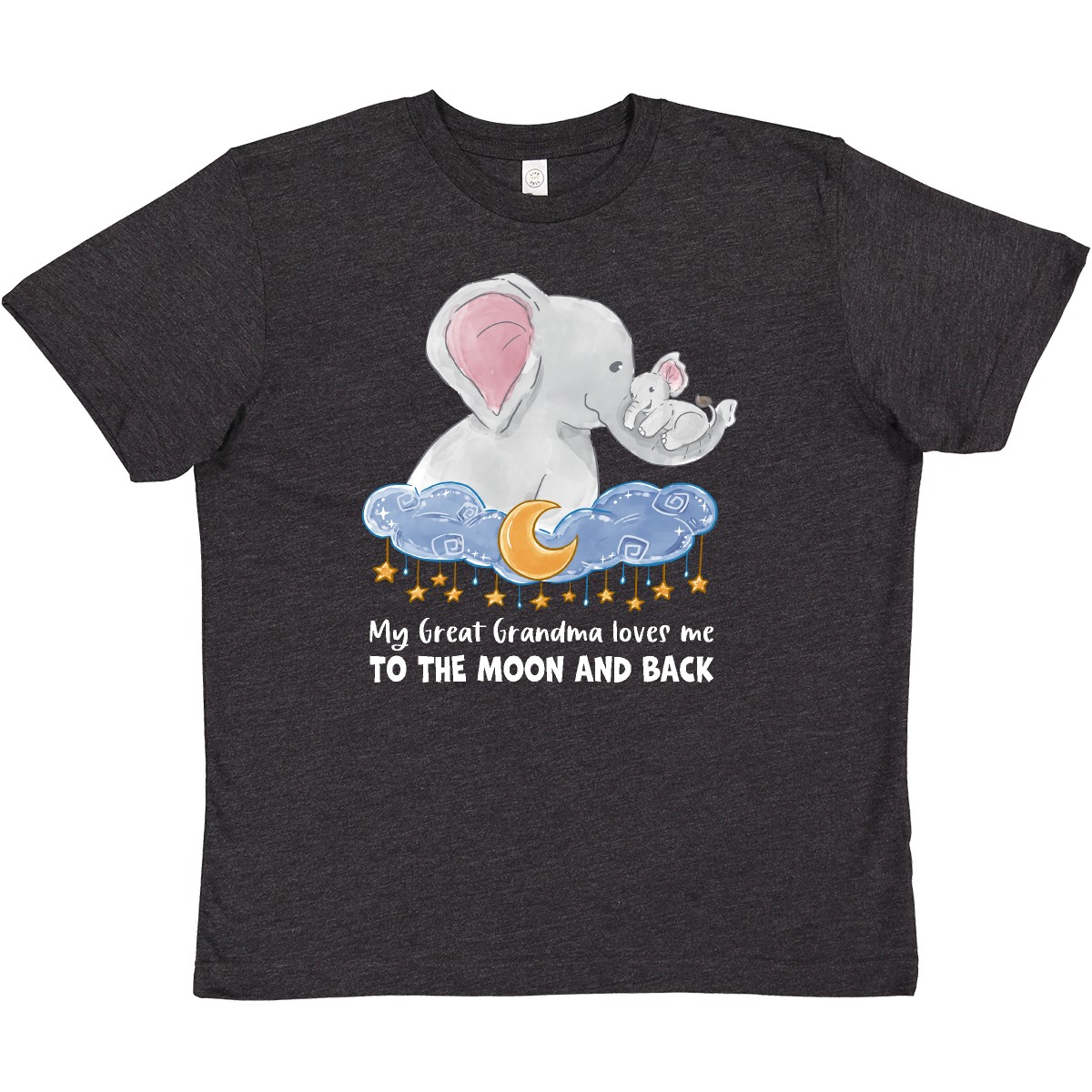Inktastic My Great Grandma Loves Me To The Moon And Back Elephant Youth T-Shirt - Picture 7 of 9