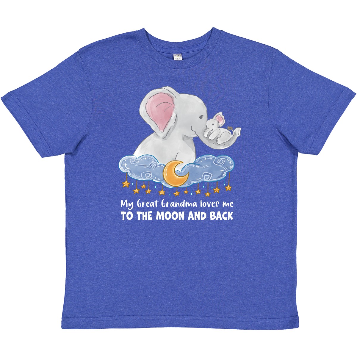 Inktastic My Great Grandma Loves Me To The Moon And Back Elephant Youth T-Shirt - Picture 9 of 9