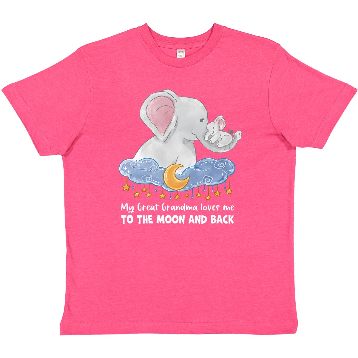 Inktastic My Great Grandma Loves Me To The Moon And Back Elephant Youth T-Shirt - Picture 8 of 9
