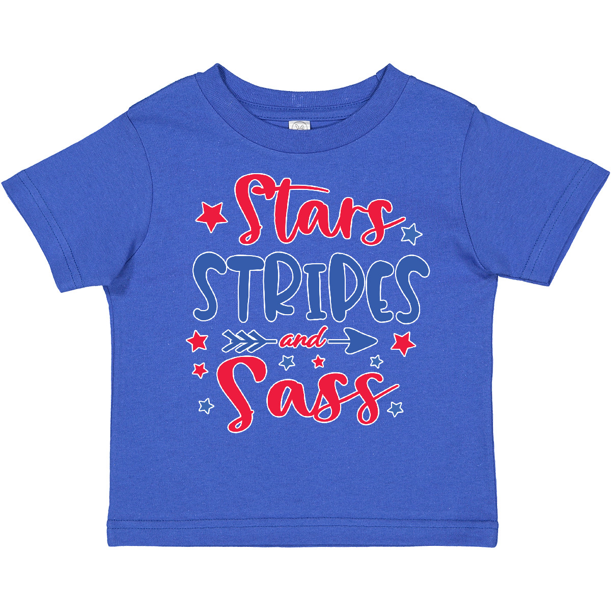 Inktastic 4th Of July Stars Stripes And Sass Blue And Red Stars Toddler T-Shirt - Picture 11 of 12