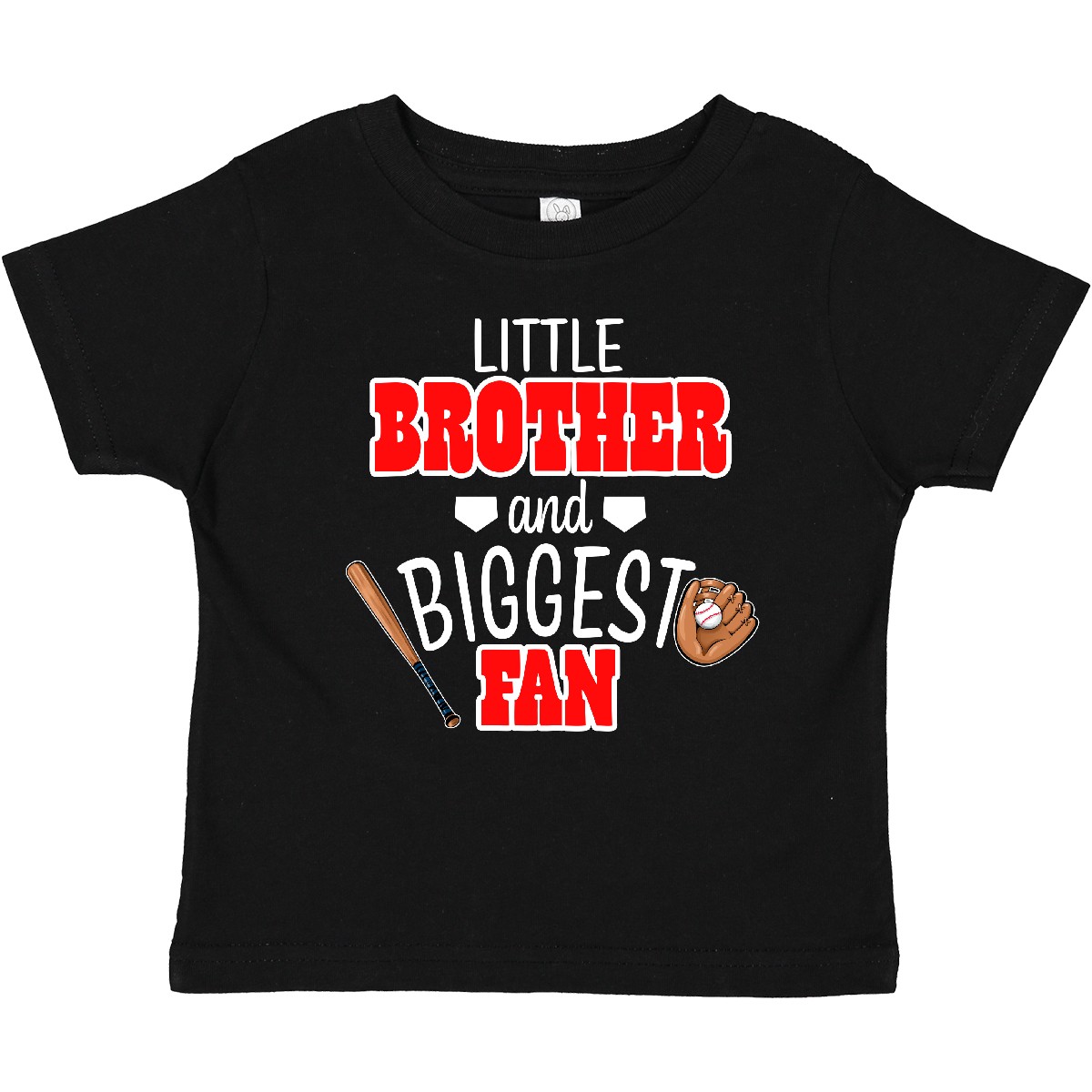 Inktastic Little Brother And Biggest Fan- Baseball Glove And Bat