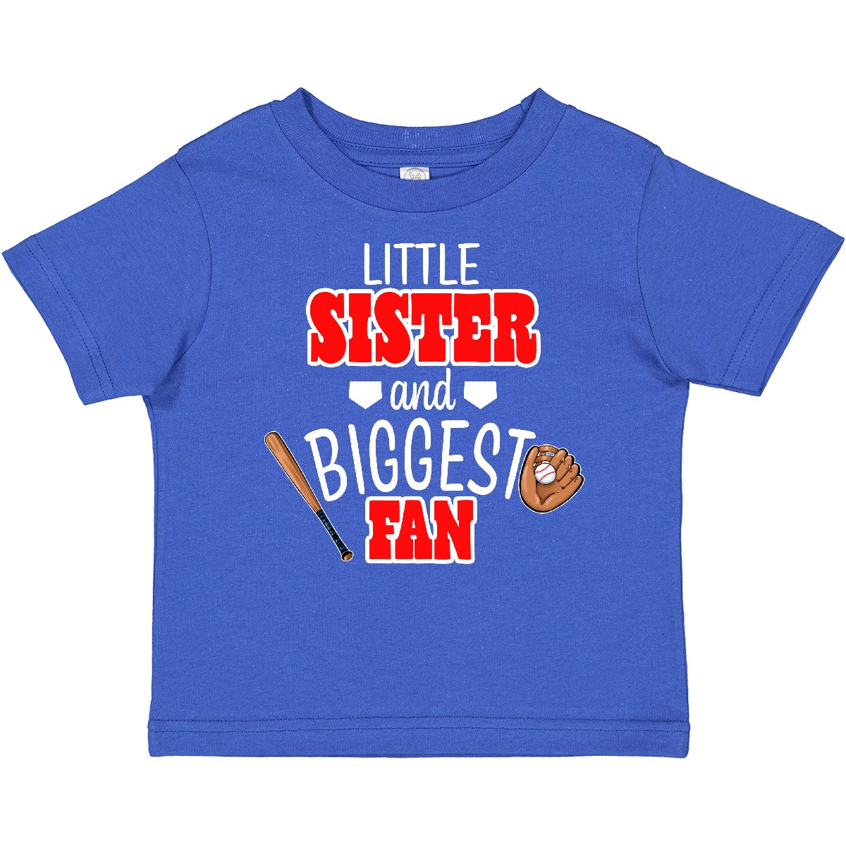 Inktastic Little Sister And Biggest Fan Baseball Glove And Bat Baby T-Shirt Fans - Picture 7 of 7