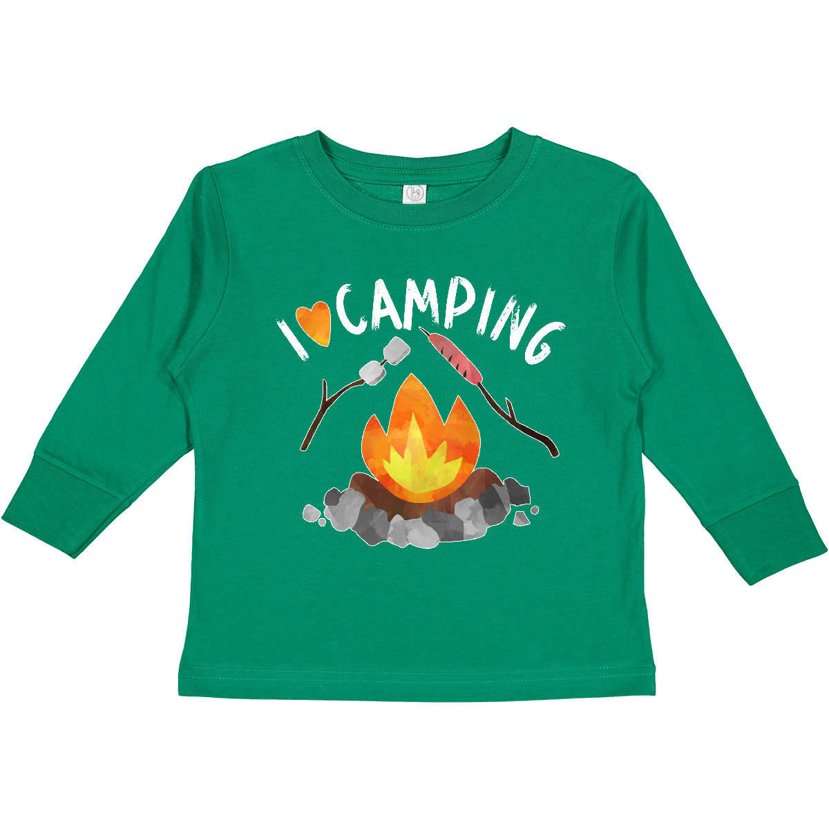 Inktastic I Love Camping- Campfire, Hot Dog, Toddler Long Sleeve T-Shirt Nature