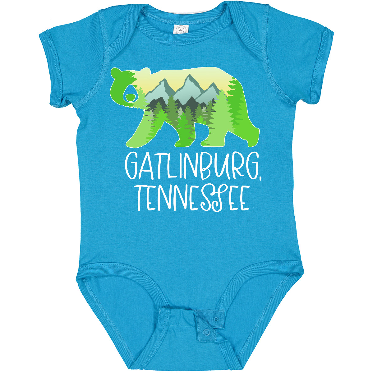 Inktastic Gatlinburg, Tennessee- Mountains And Bear Shape Baby Bodysuit State Jc - Picture 8 of 8