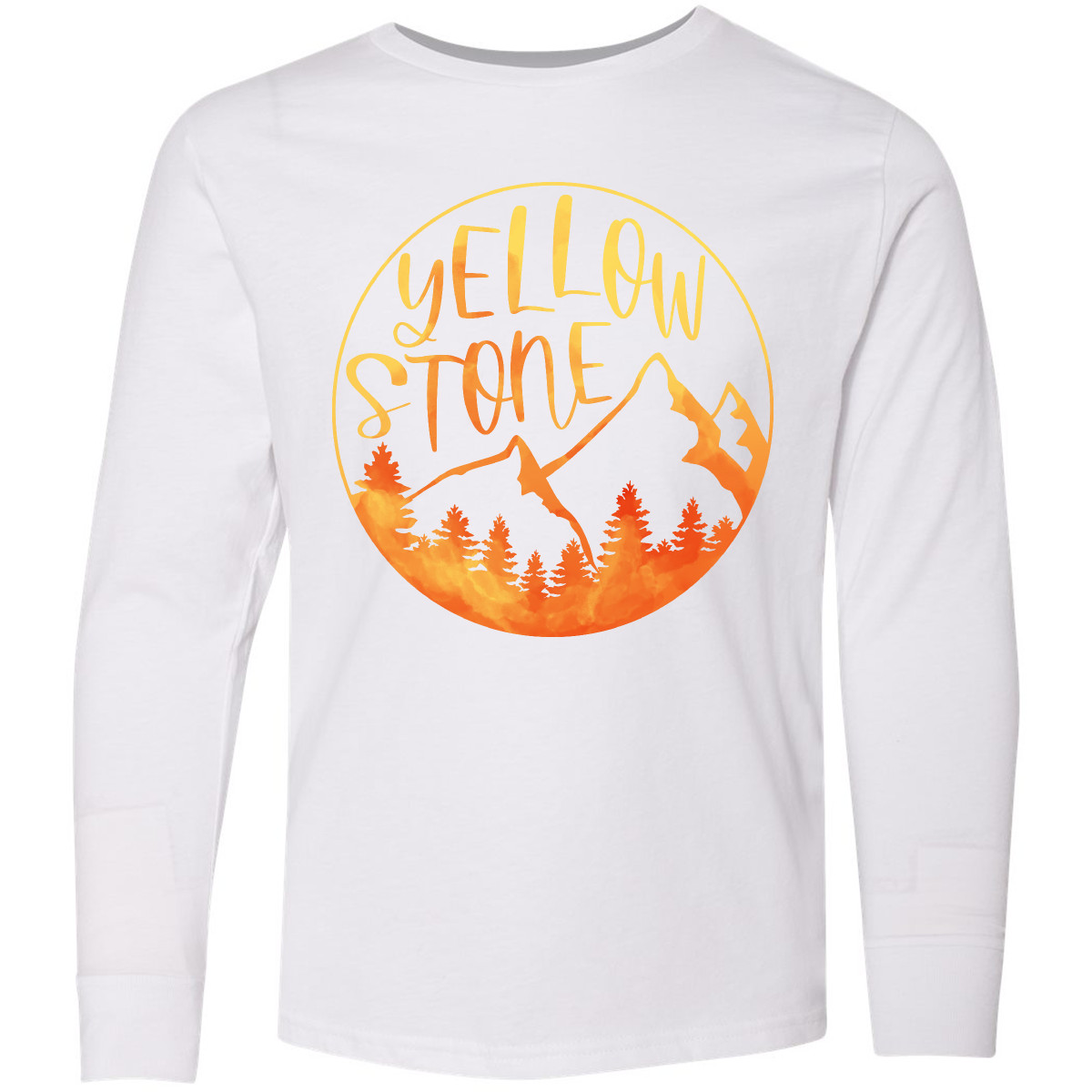 Inktastic Yellowstone National Park- Mountains Youth Long Sleeve T-Shirt Summer - Picture 2 of 2