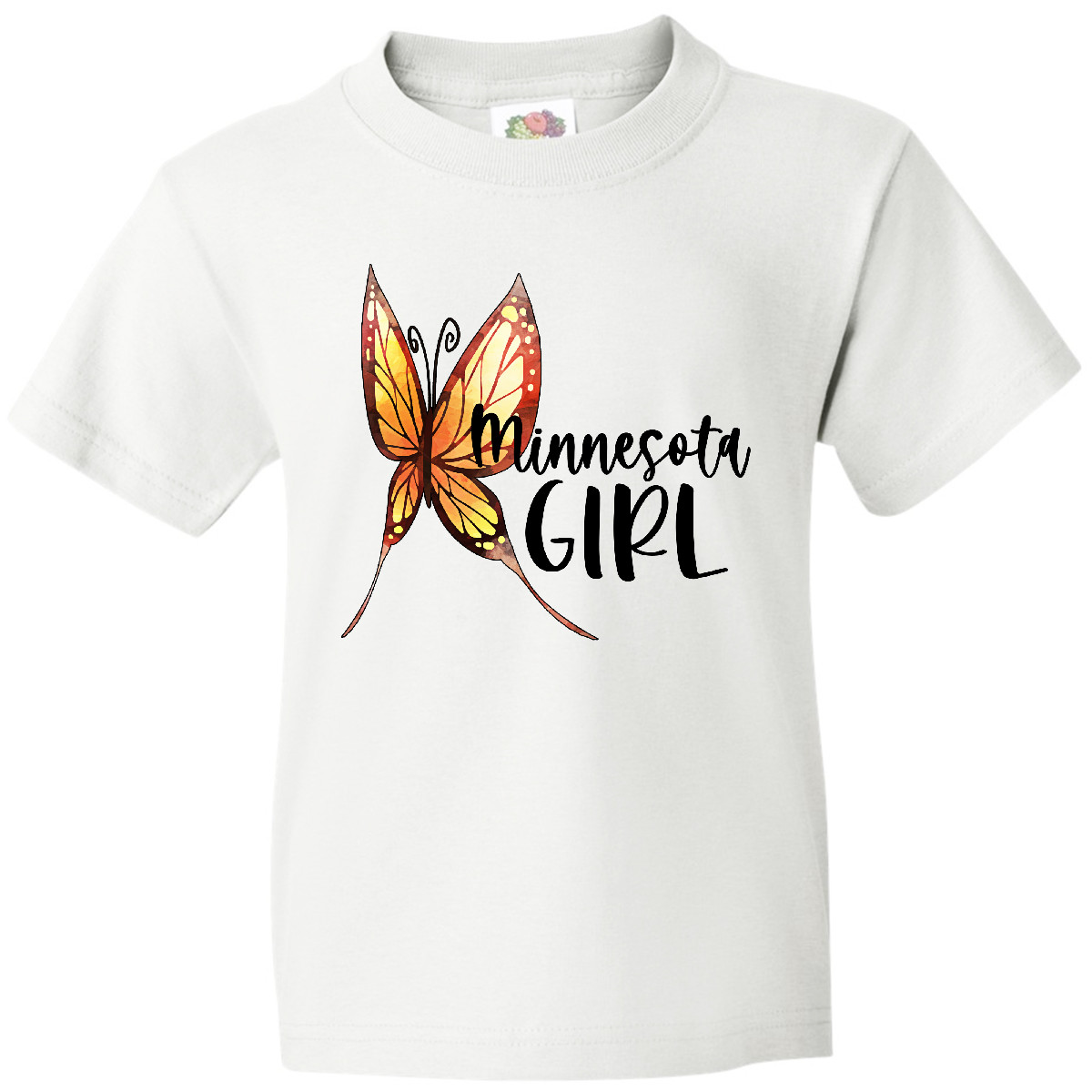 Inktastic Minnesota Girl- Butterfly Youth T-Shirt State Home St Paul Minneapolis - Picture 8 of 8