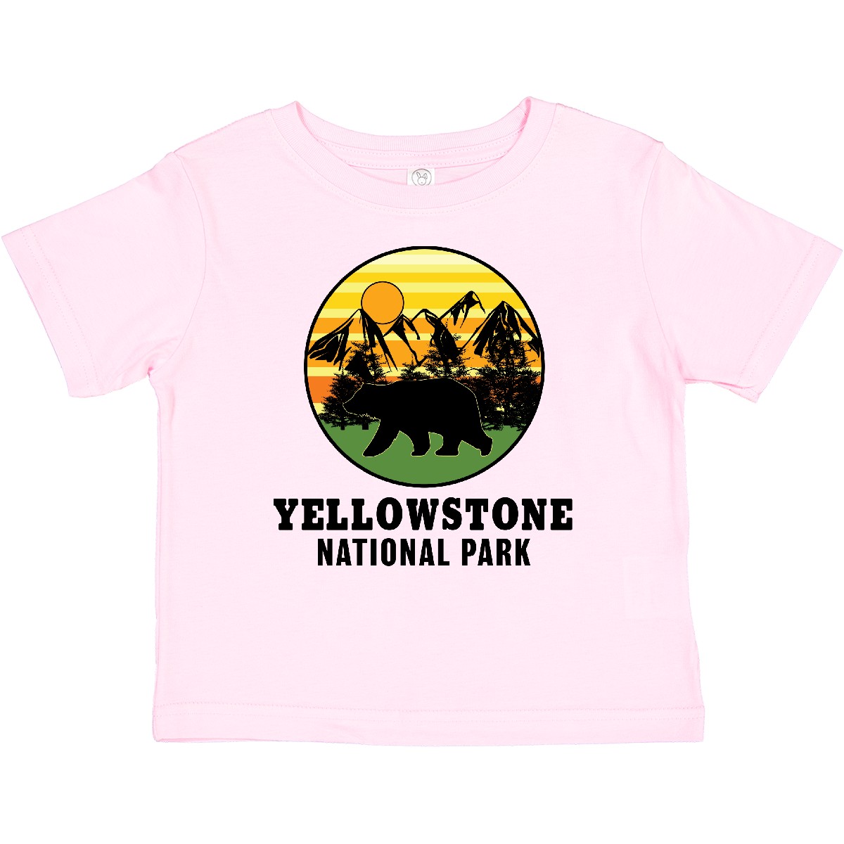 Inktastic Yellowstone National Park With Bear Mountains And Trees Baby T-Shirt - Picture 6 of 9