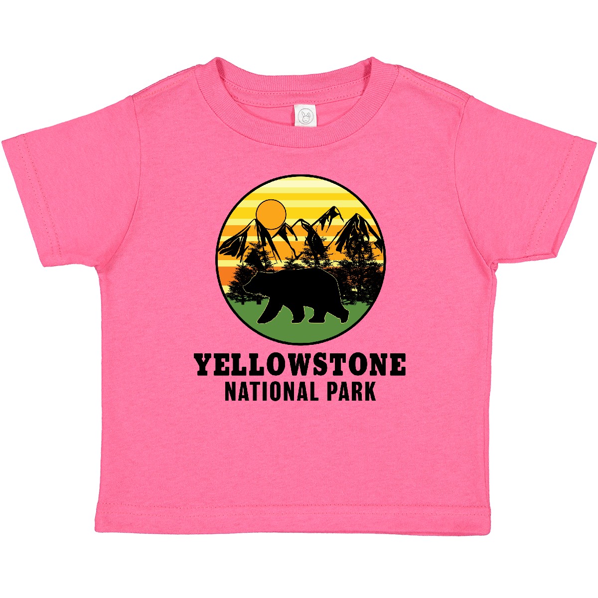 Inktastic Yellowstone National Park With Bear Mountains And Trees Baby T-Shirt - Picture 3 of 9