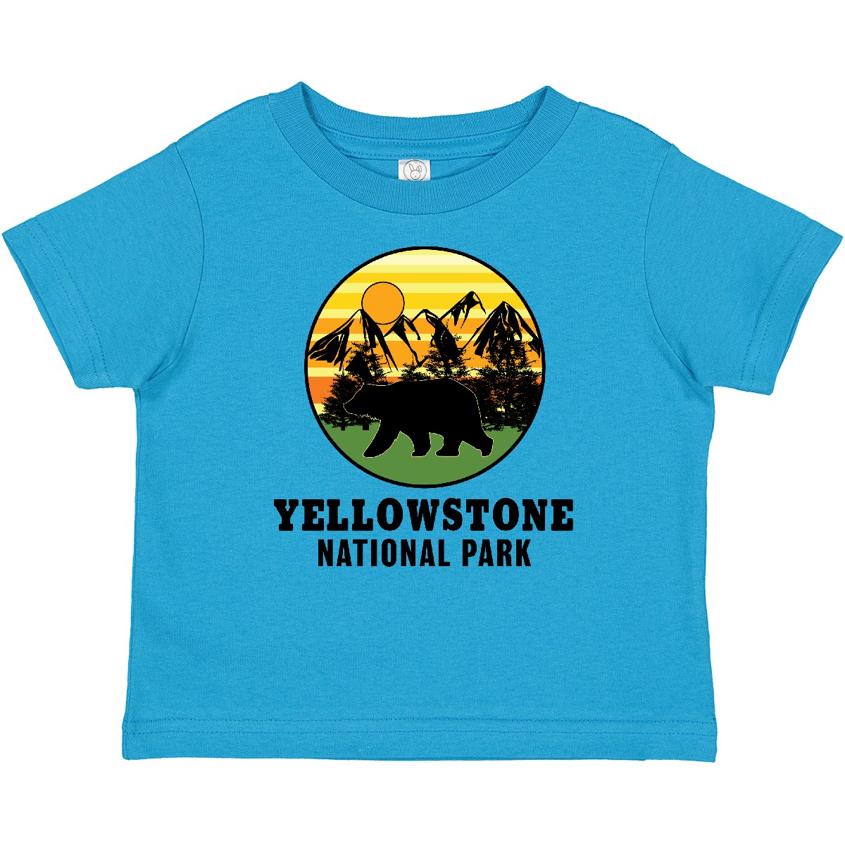 Inktastic Yellowstone National Park With Bear Mountains And Trees Baby T-Shirt - Picture 8 of 9