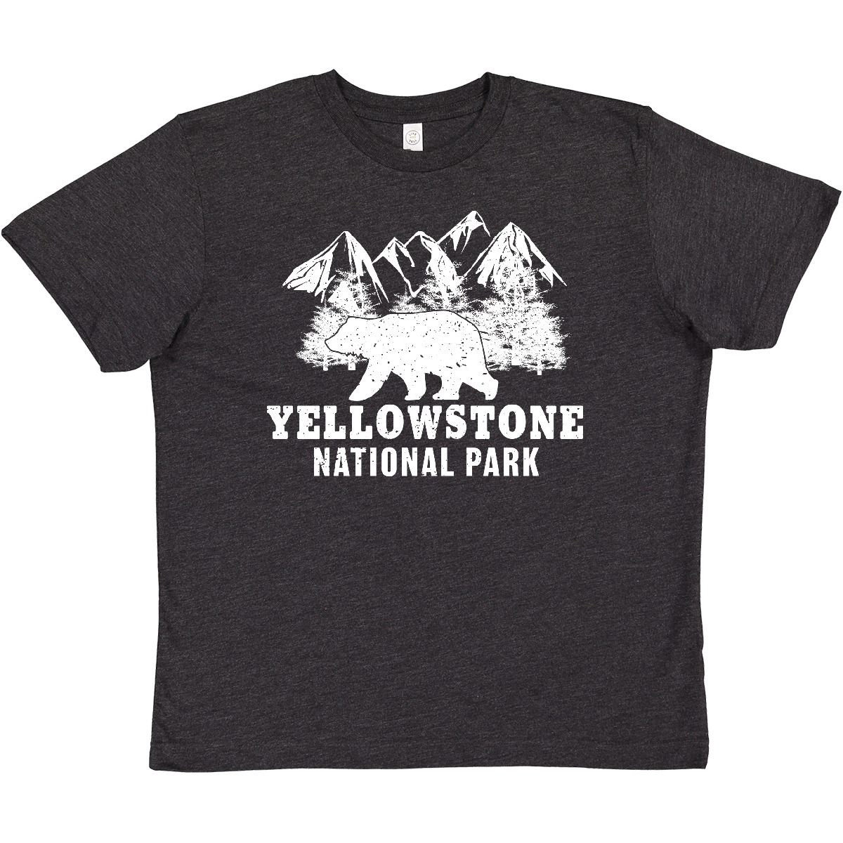 Inktastic Yellowstone National Park With Bear Mountains And Trees Youth T-Shirt - Picture 8 of 10