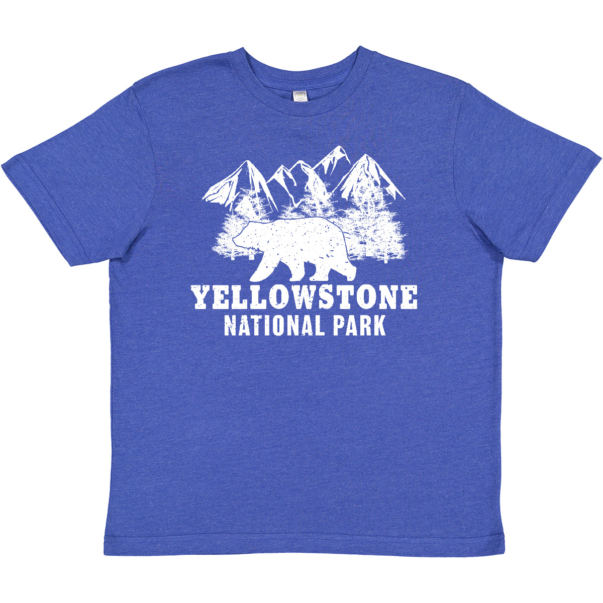 Inktastic Yellowstone National Park With Bear Mountains And Trees Youth T-Shirt - Picture 10 of 10