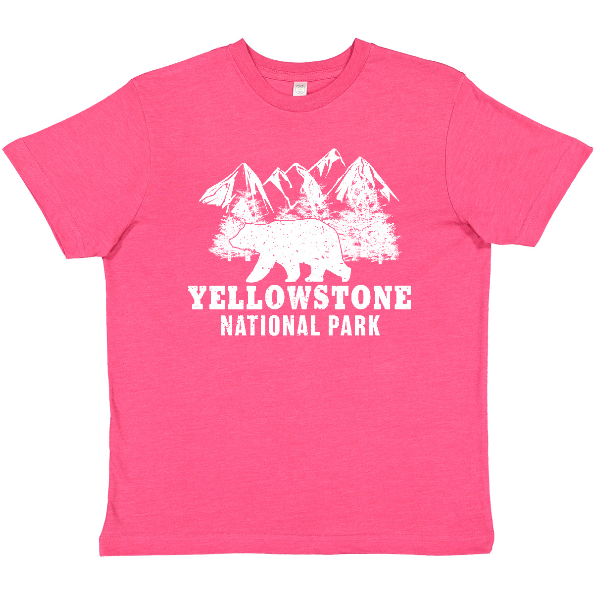 Inktastic Yellowstone National Park With Bear Mountains And Trees Youth T-Shirt - Picture 9 of 10