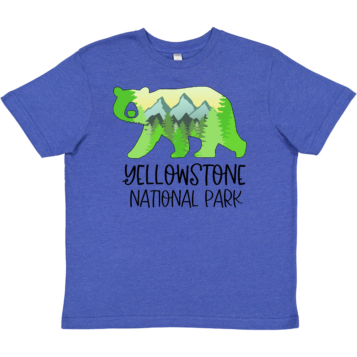 Inktastic Yellowstone National Park- Mountains And Bear Shape Youth T-Shirt Home - Picture 7 of 8