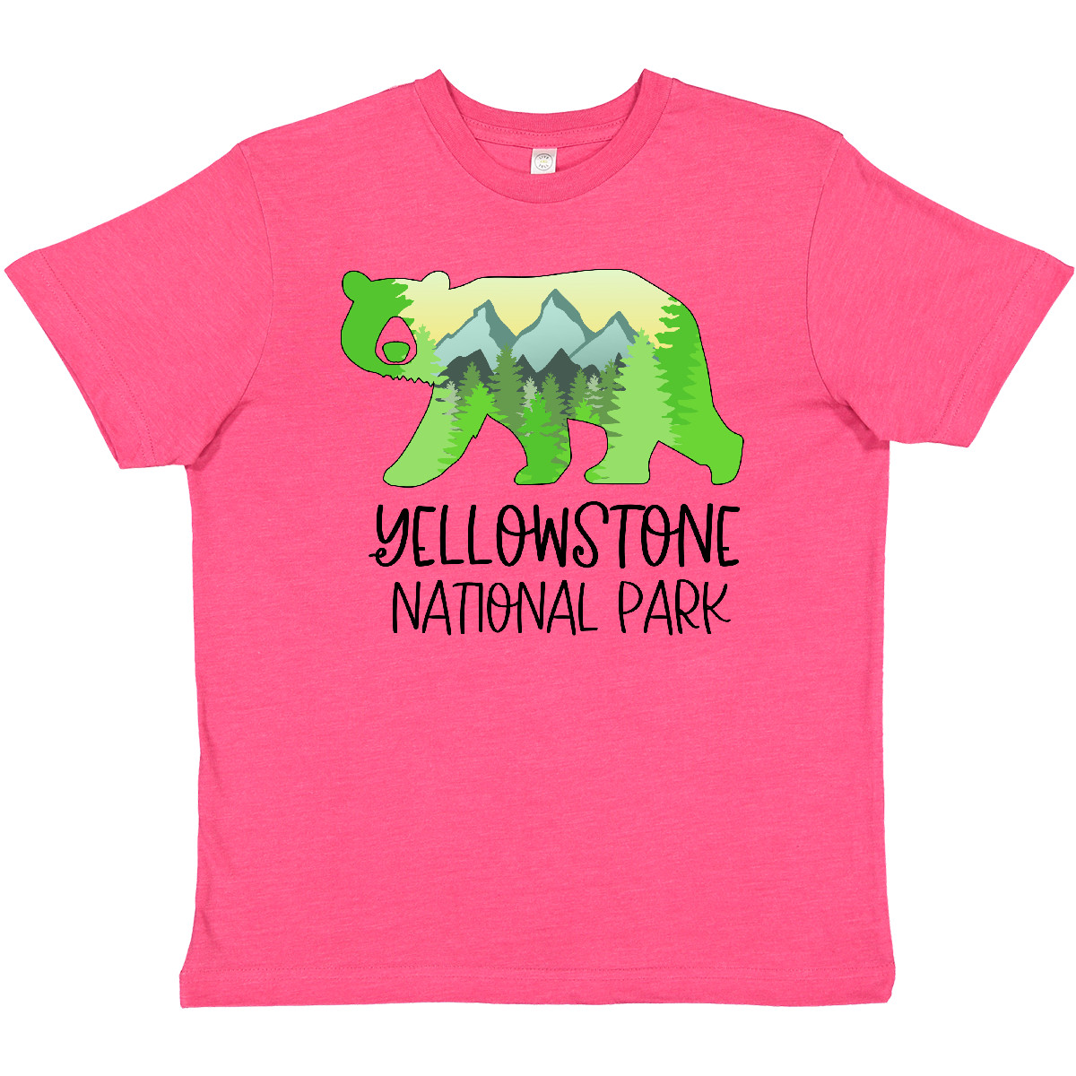 Inktastic Yellowstone National Park- Mountains And Bear Shape Youth T-Shirt Home - Picture 6 of 8
