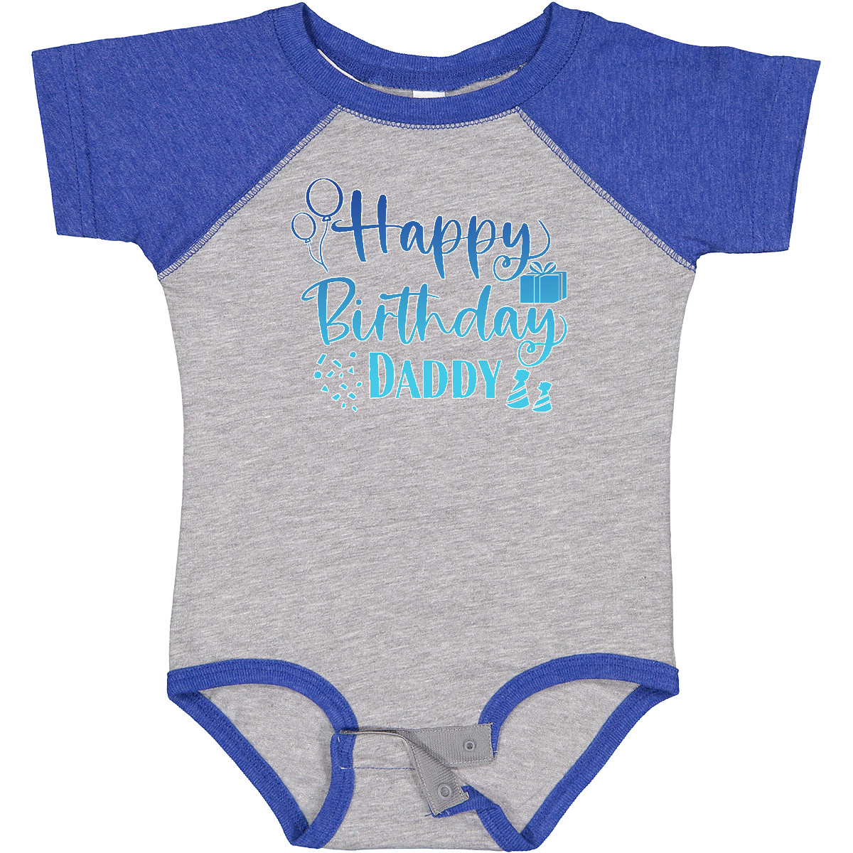 Inktastic Blue Happy Birthday Daddy Baby Bodysuit Birthdays Dad Dads Fathers Day - Bild 3 von 24