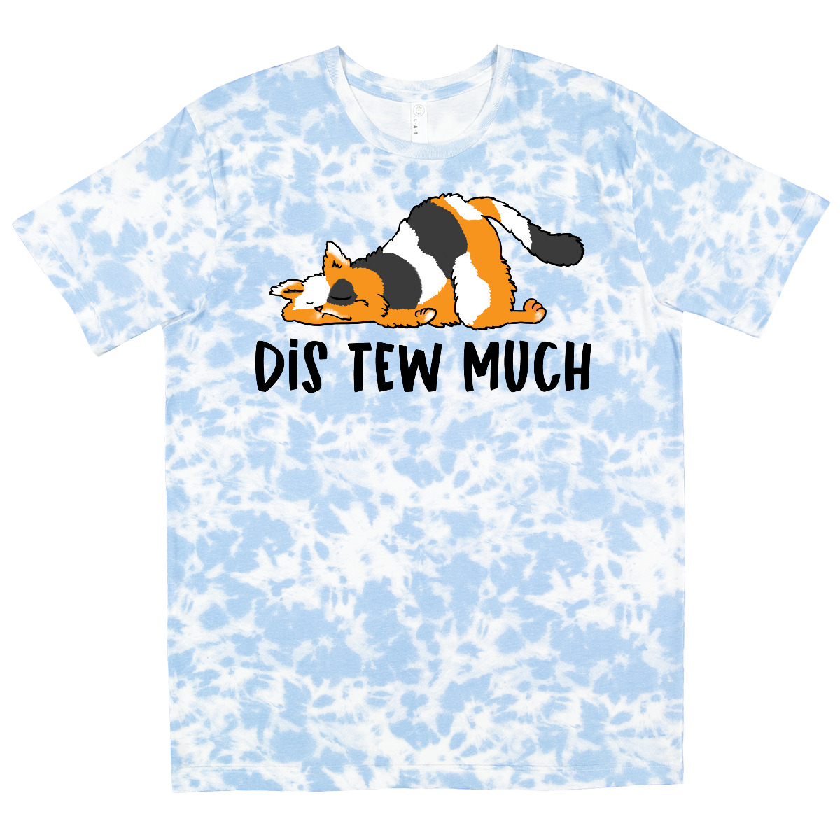 Inktastic Napping Dis Tew Much Longhair Calico Cat T-Shirt Animals Cats Person - Picture 8 of 9