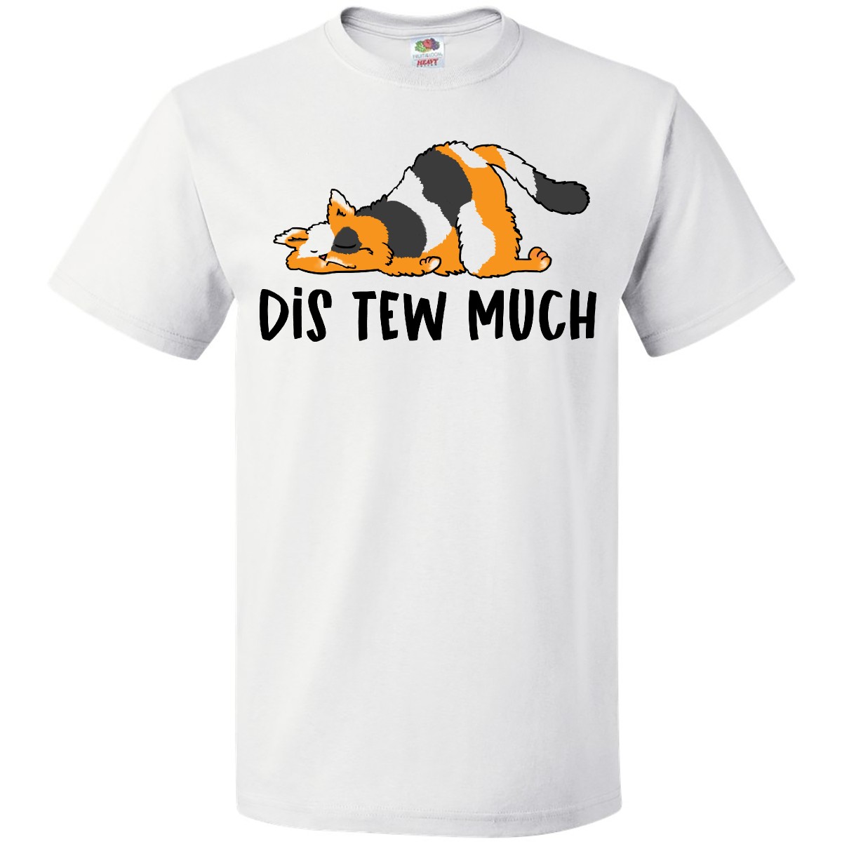 Inktastic Napping Dis Tew Much Longhair Calico Cat T-Shirt Animals Cats Person - Picture 9 of 9
