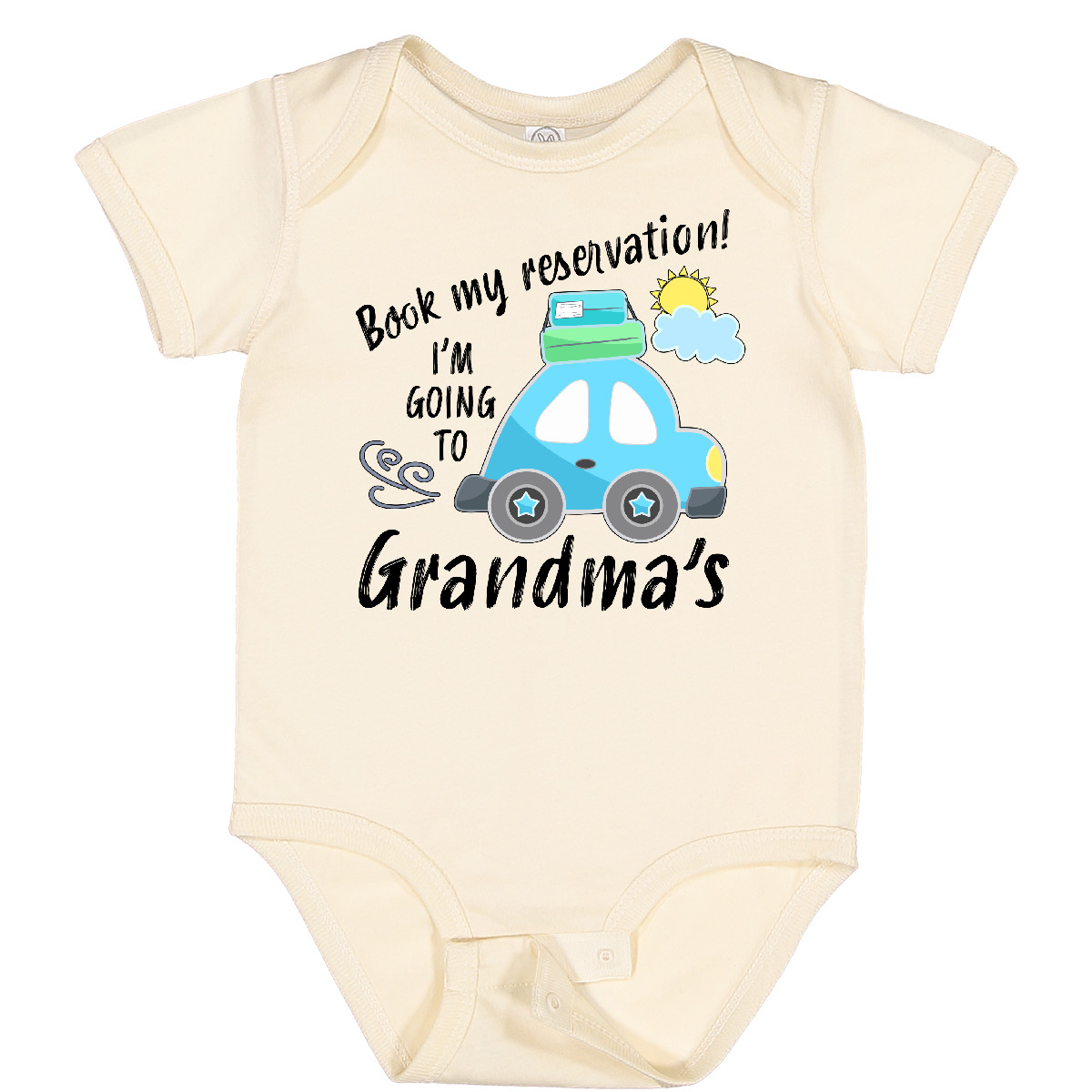 Inktastic Book My Reservation! I'm Going To Grandma's Baby Bodysuit Travel Car - Bild 9 von 11