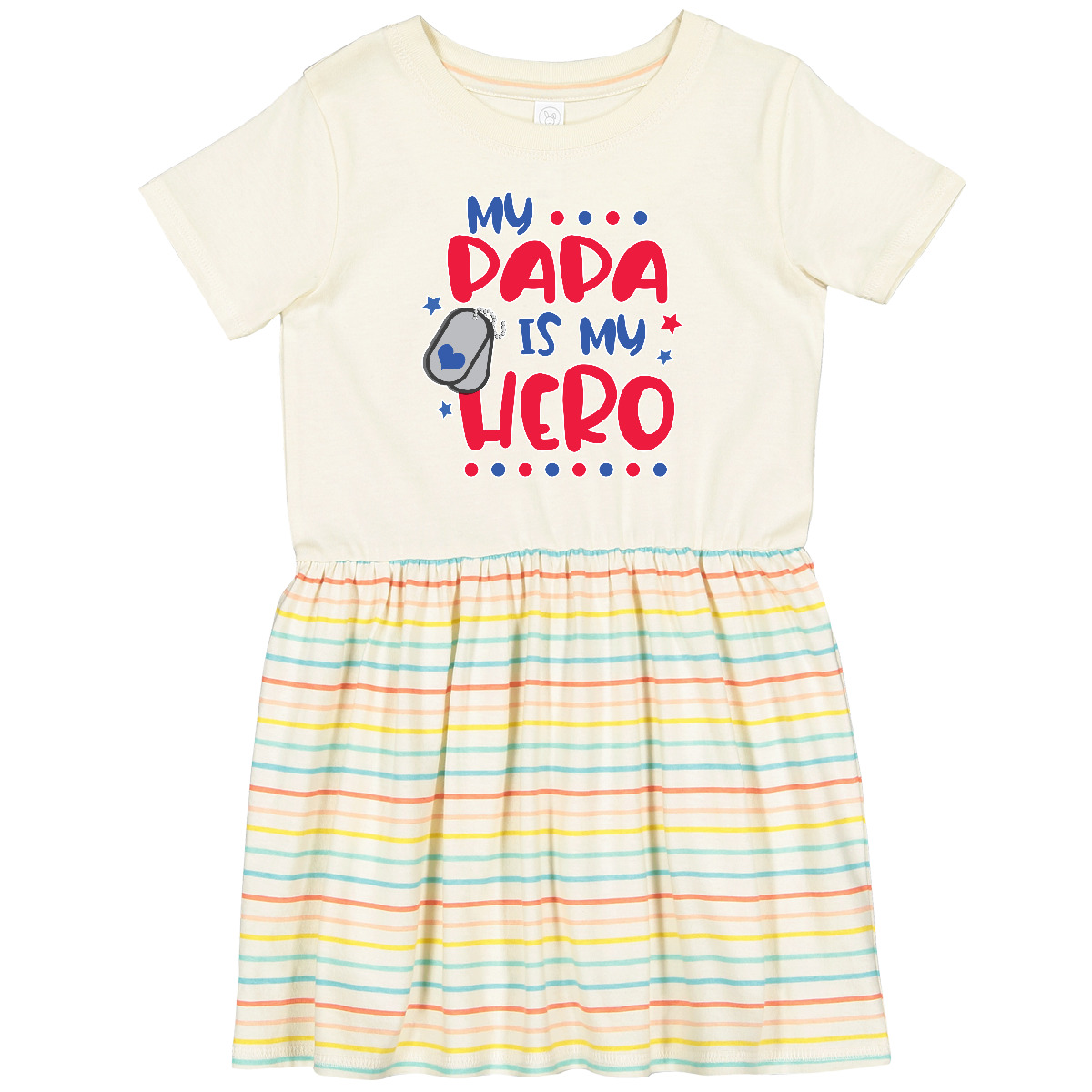 Inktastic Memorial Day My Papa Is My Hero Toddler Dress Kids Daddy Remember Kid - Picture 3 of 5