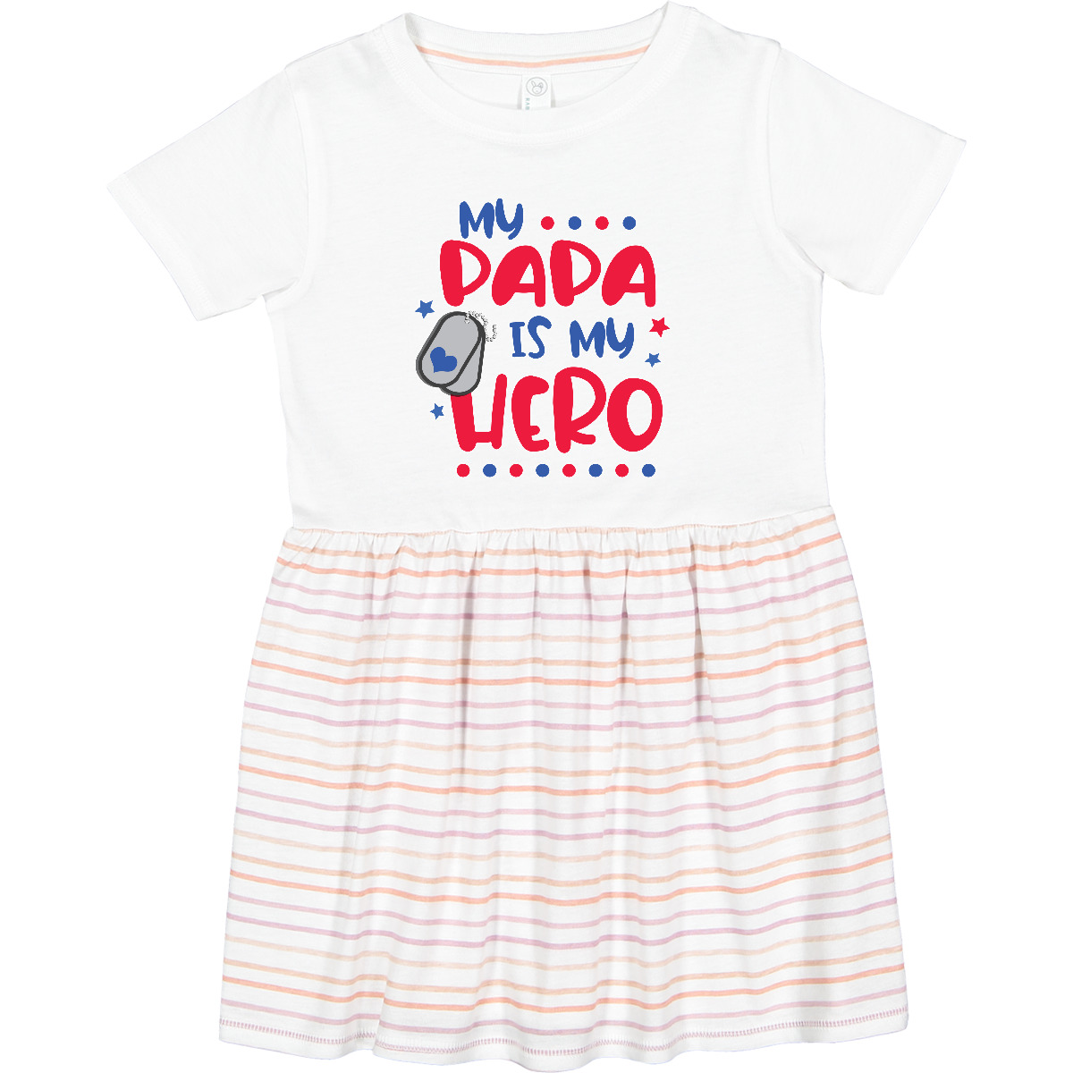 Inktastic Memorial Day My Papa Is My Hero Toddler Dress Kids Daddy Remember Kid - Picture 5 of 5