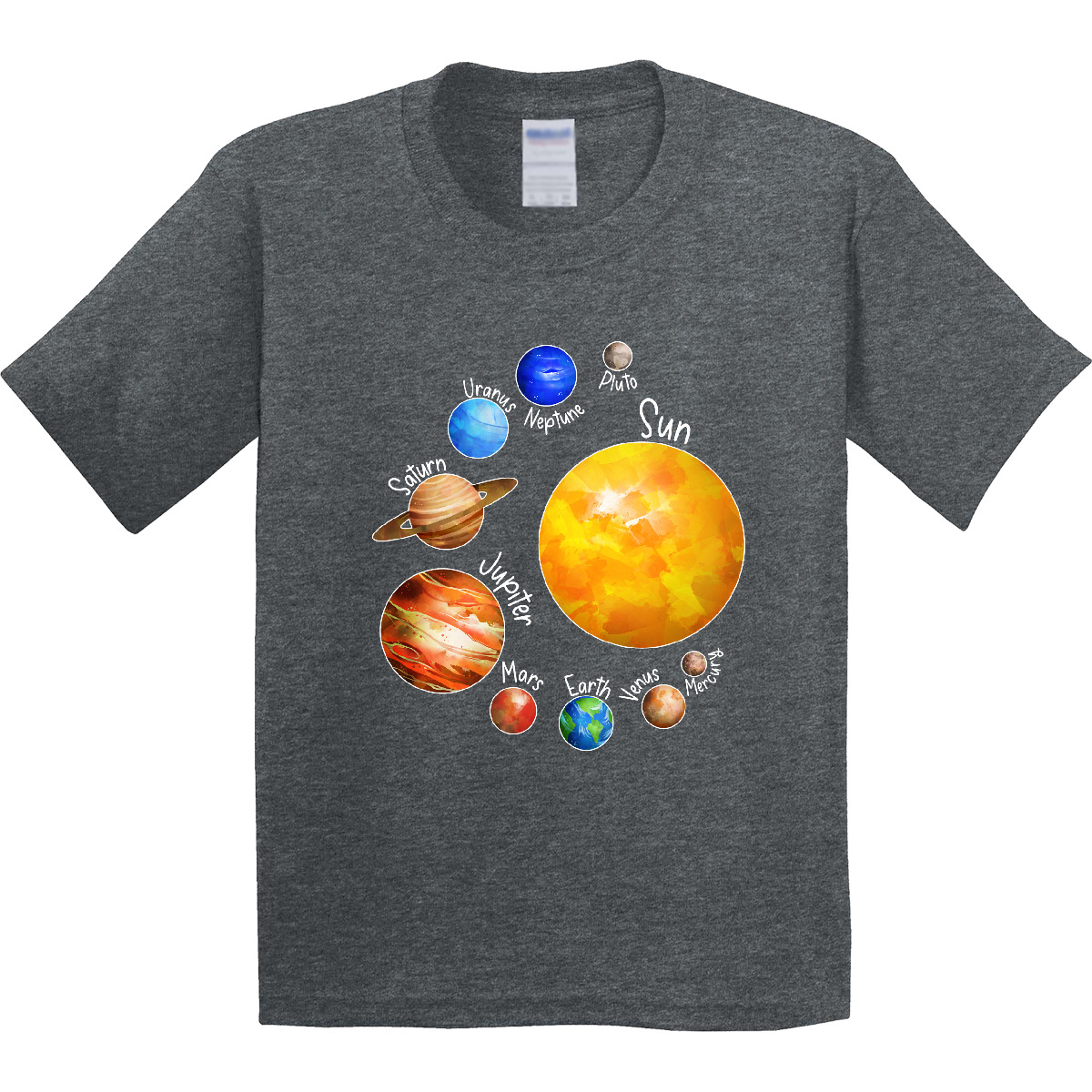 Inktastic Sun And Planets- Yes, And Pluto Youth T-Shirt Space Solar System Outer - Picture 6 of 7