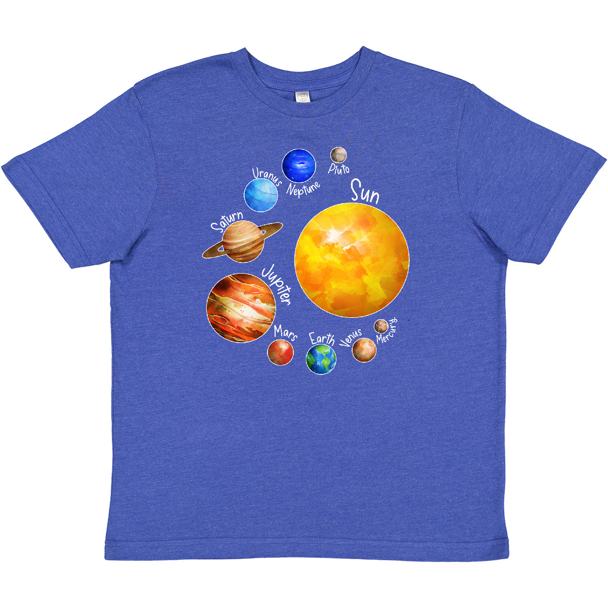 Inktastic Sun And Planets- Yes, And Pluto Youth T-Shirt Space Solar System Outer - Bild 7 von 7