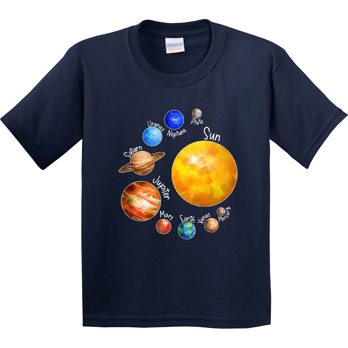 Inktastic Sun And Planets- Yes, And Pluto Youth T-Shirt Space Solar System Outer - Picture 3 of 7